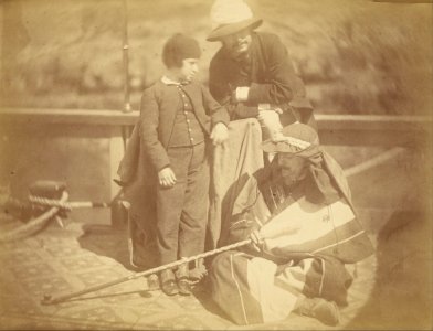 Théodule Devéria (French - (Group Portrait of Two Occidental Men and a Boy on a Boat in the Nile River) - Google Art Project