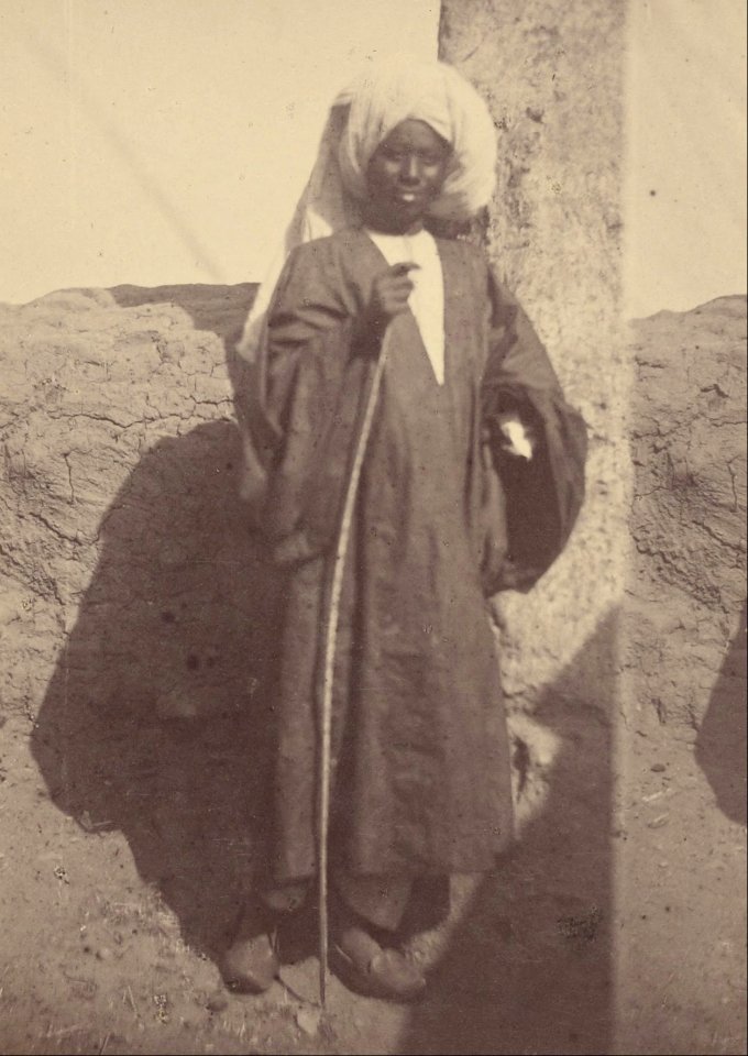 Théodule Devéria (French - (Portrait of a Young Native Man Standing Against a Pillar) - Google Art Project