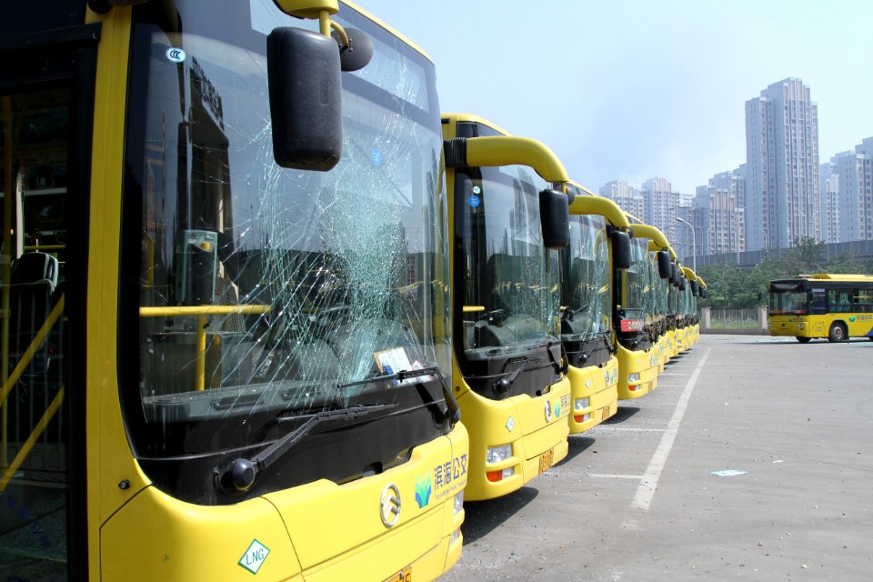 Tianjin explosion destroyed buses (2)