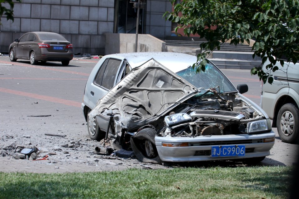 Tianjin explosion destroyed cars (1)