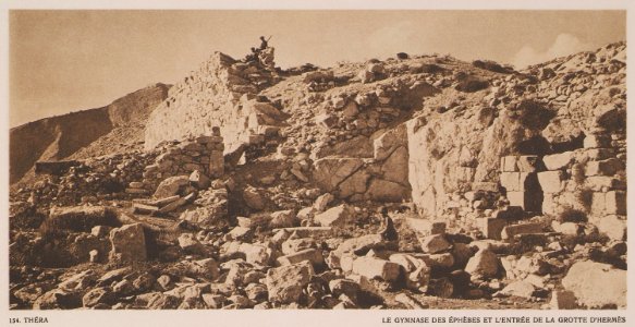 Théra Le Gymnase des Éphèbes et l'entrée de la Grotte d'Hermès - Baud-bovy Daniel Boissonnas Frédéric - 1919