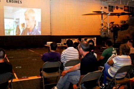 Tiger Cruise movie night 130507-N-HU377-018