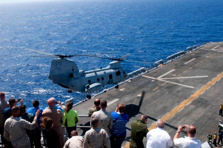 Tigers watch a helicopter take off. (8735656961)