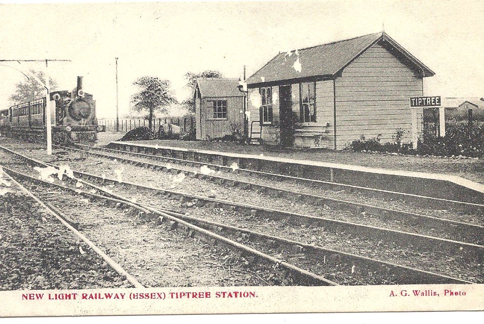 Tiptree railway station (postcard)