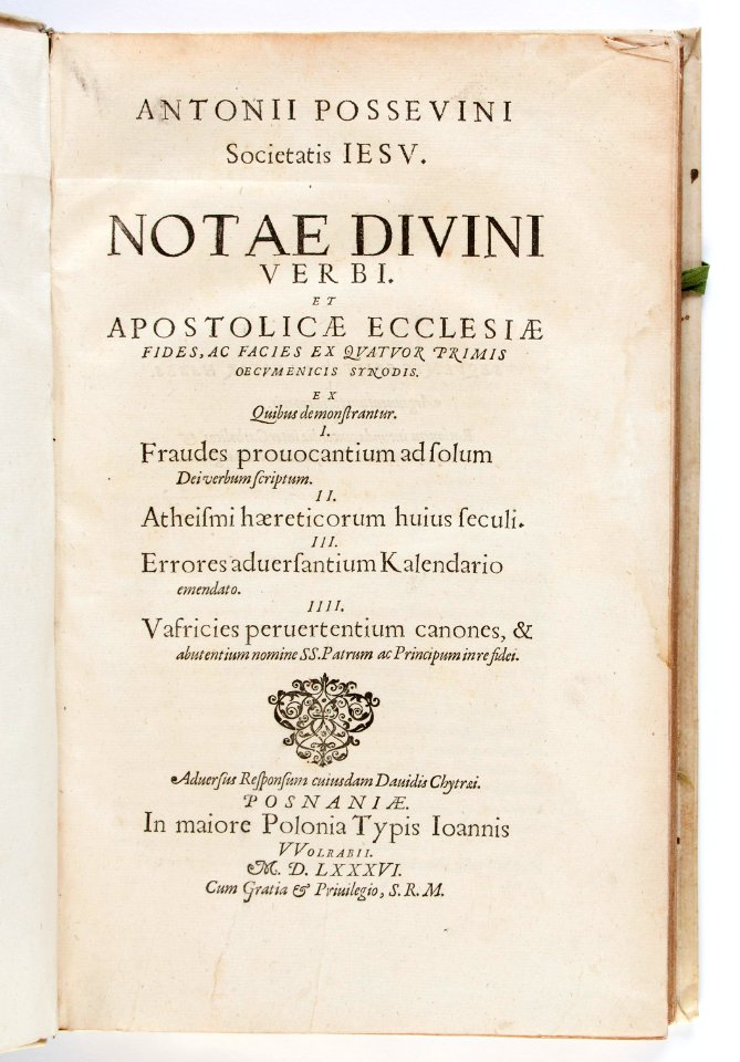 Titelblad från 1586, ...Notae divini verbi... - Skoklosters slott - 93206