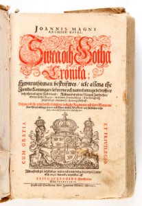 Titelblad, ...Swea och Götha Crönika..., 1620 - Skoklosters slott - 93333