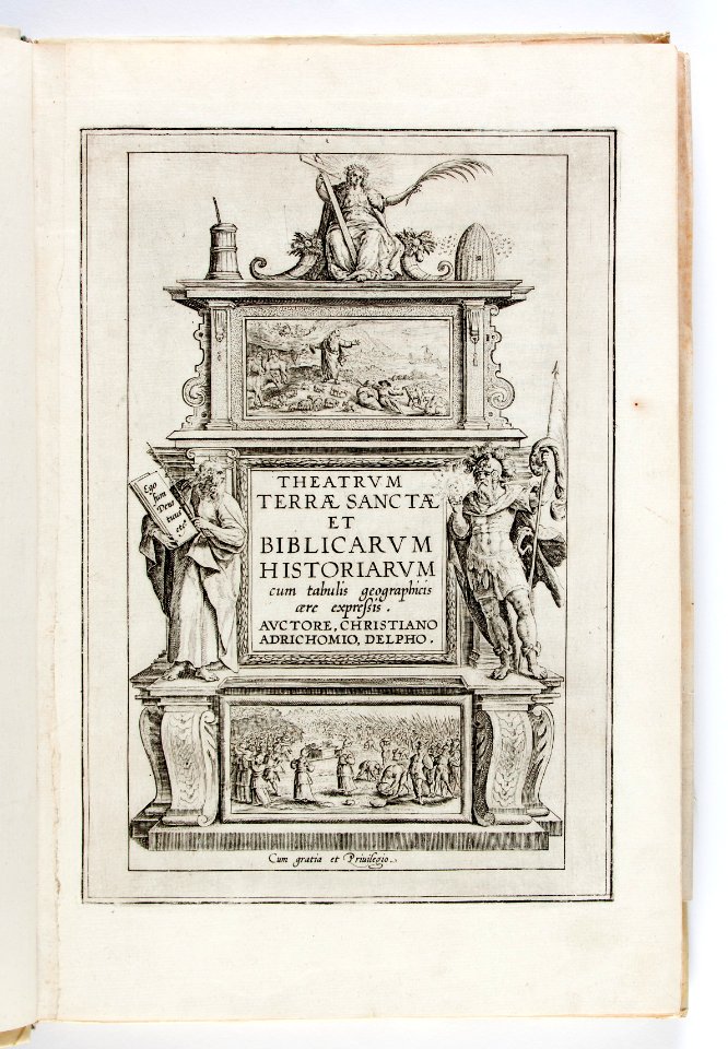 Titelblad till atlas med heliga platser ur bibeln, från 1628 - Skoklosters slott - 93241