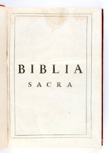 Titelblad till bibel från 1618 på latin - Skoklosters slott - 93187 photo