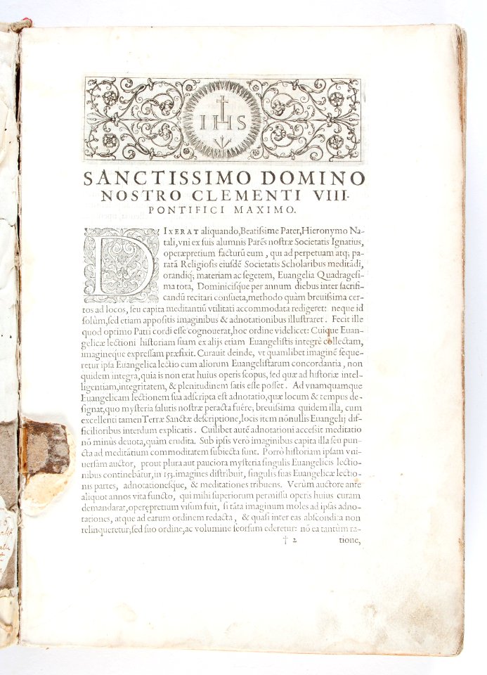 Titelblad till bok från 1595.(IHS ursprungligen en förkortning för Jesus) - Skoklosters slott - 93202