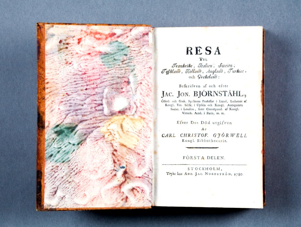 Titelblad. Resa til Frankrike, Italien, Sweitz, Tyskland, Holland, Ángland..., 1780 - Skoklosters slott - 86059