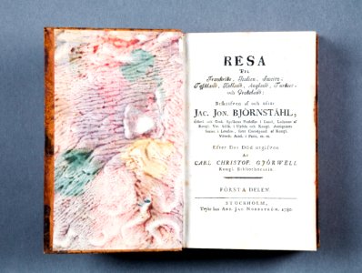 Titelblad. Resa til Frankrike, Italien, Sweitz, Tyskland, Holland, Ángland..., 1780 - Skoklosters slott - 86059