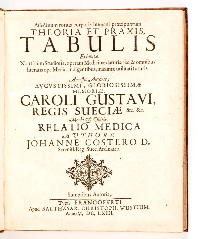 Titelblad, 1663, Affectuum totius corporis... - Skoklosters slott - 93471