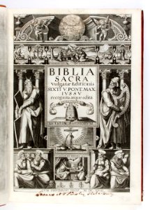 Titelblad till bibel från 1618 på latin - Skoklosters slott - 93188 photo