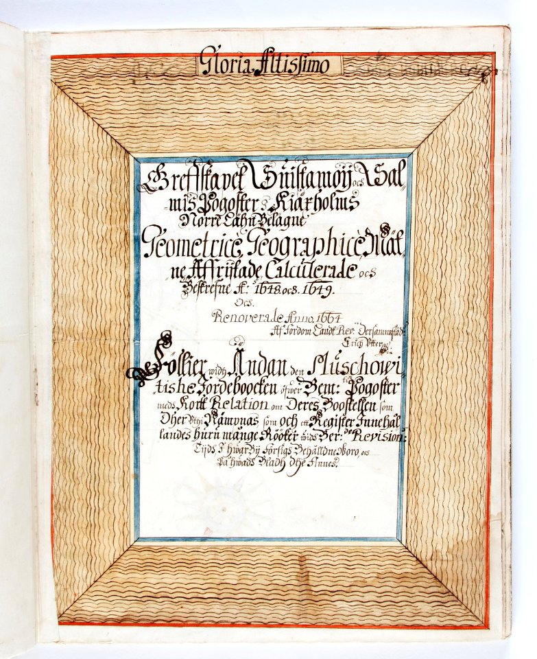 Titelblad till svensk handskrift Greffskapet Suiltamoij och Salmis... - Skoklosters slott - 93254