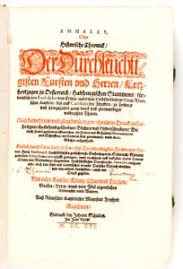 Titelblad, 1621, Annales, oder historische Chronick, der... - Skoklosters slott - 93379
