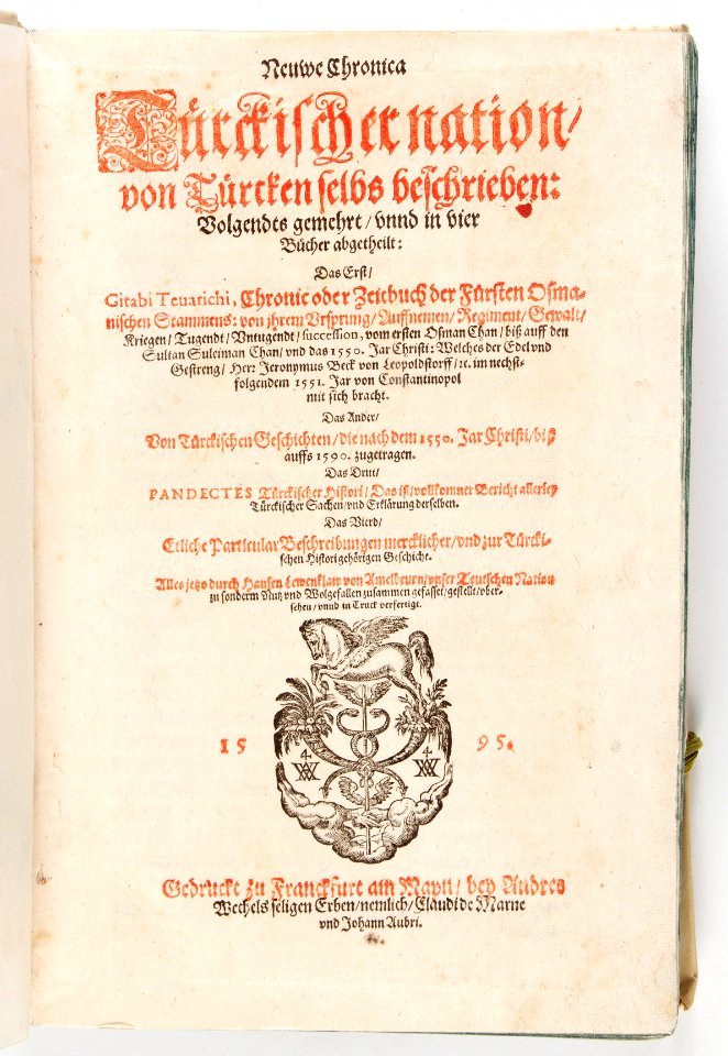 Titelblad, Neuwe Chronica türckischer nation, 1595 - Skoklosters slott - 93397