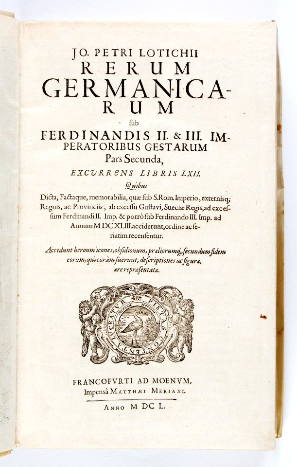 Titelblad, 1650, ...Rerum germanicarum, sub Ferdinandis II. & III... - Skoklosters slott - 93319