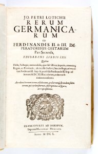 Titelblad, 1650, ...Rerum germanicarum, sub Ferdinandis II. & III... - Skoklosters slott - 93319