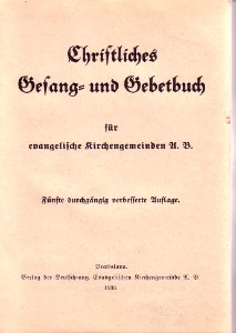 Titelseite des Gesangbuch der Deutschen Evangelischen Kirchengemeinde in Preßburg
