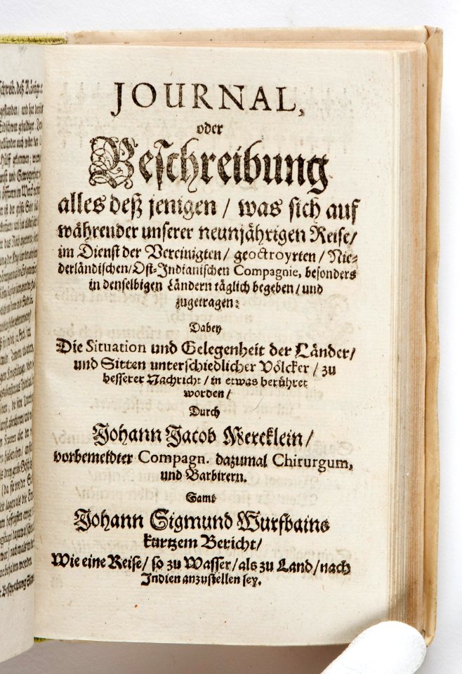 Titelblad till boken Sanningsenlig beskrivning av två mäktiga kungariken Japan och Siam(Thailand) från 1663 - Skoklosters slott - 93294