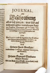 Titelblad till boken Sanningsenlig beskrivning av två mäktiga kungariken Japan och Siam(Thailand) från 1663 - Skoklosters slott - 93294
