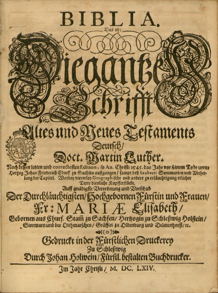 Titelblatt Schleswiger Bibel
