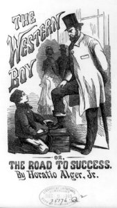 Title page of The Western Boy, or, The Road to Success, by Horatio Alger, Jr.; illus. of boy shining man's shoes LCCN2007675537