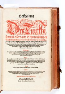 Titelblad, 1573, Hoffhaltung des türckhischen Keisers, und othomannischen Reichs beschreibung... - Skoklosters slott - 93326
