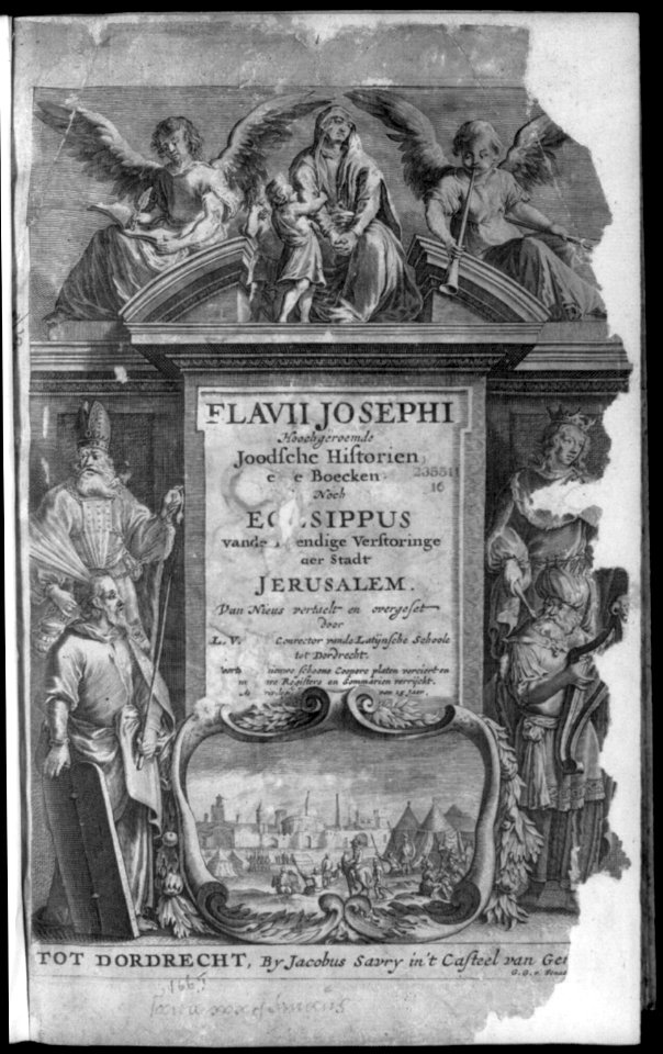 Title page of Falaius Josephus, Joodsche Historien, 1665 ed. LCCN2004667649