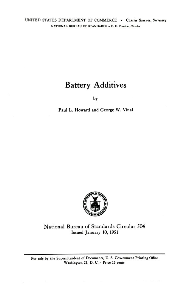 Title page from NBS Circular 504