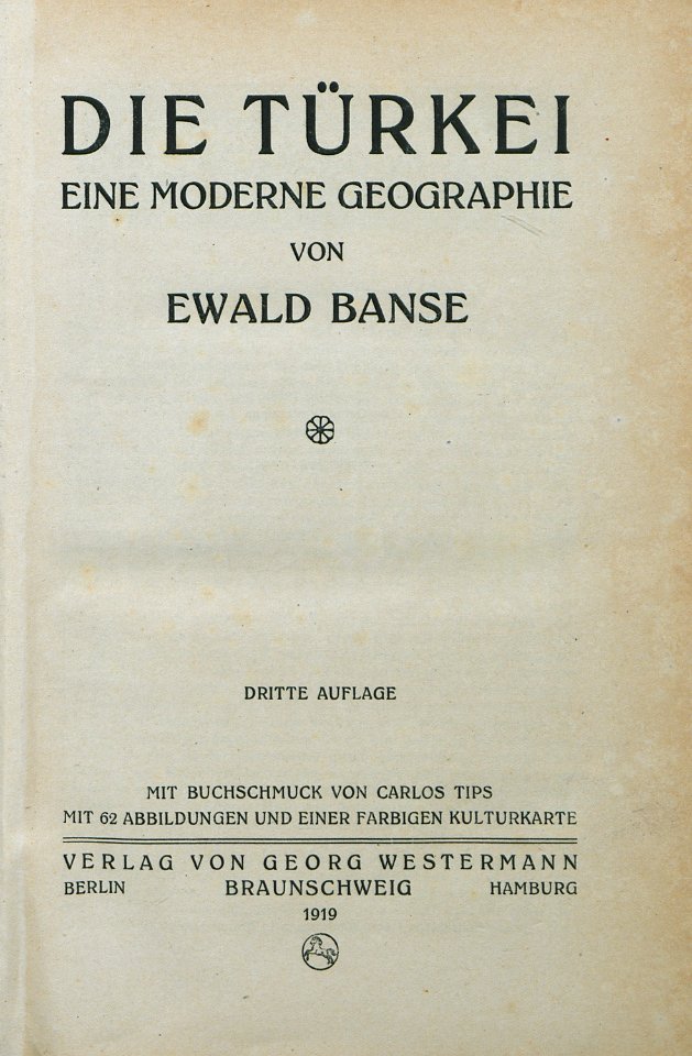 Title page - Banse Ewald - 1919