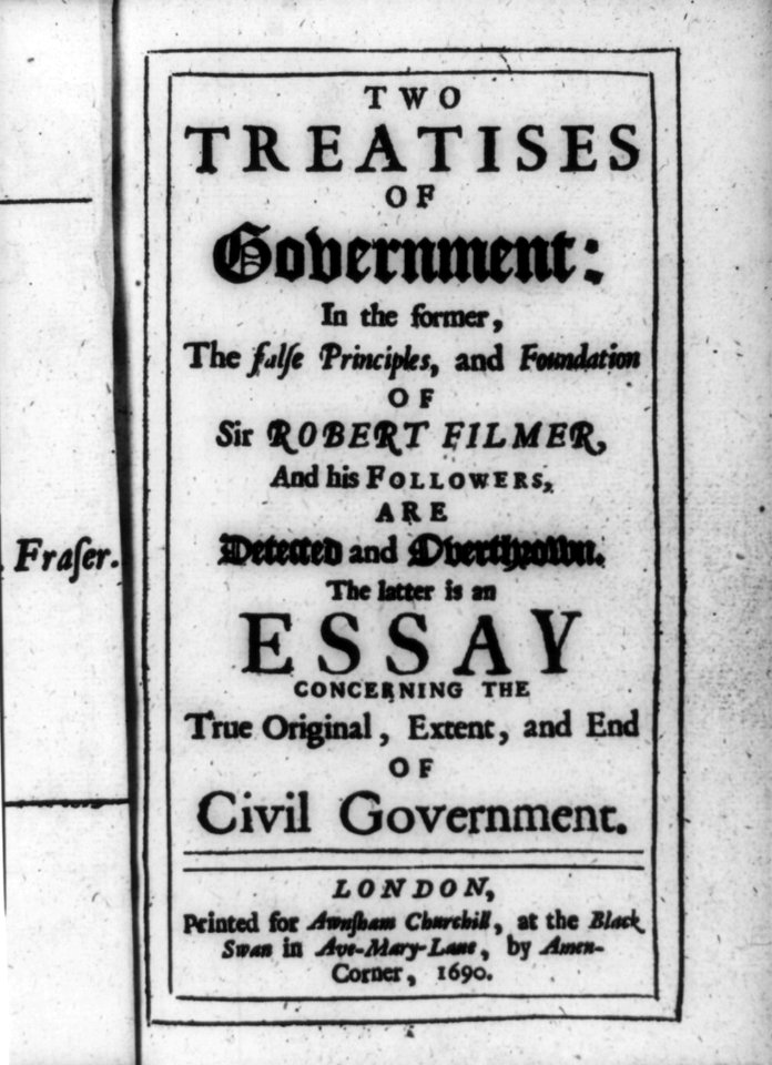 Title page of John Locke, Two Treatises of Government (London, 1690) LCCN2002710224