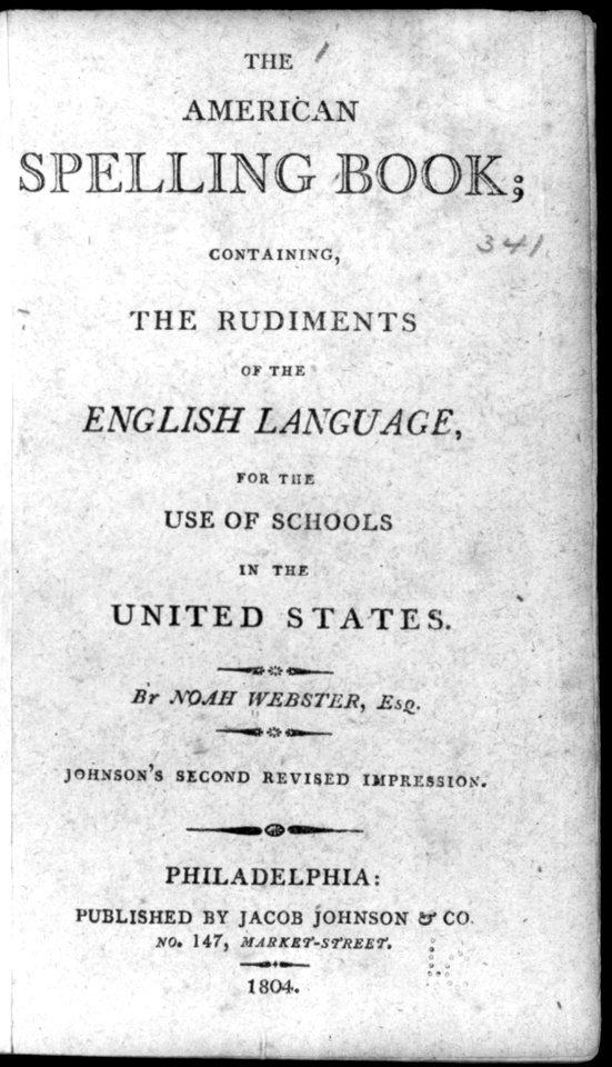 Title page- American Spelling Book, by Noah Webster, Philadelphia, 1804 LCCN2006680049
