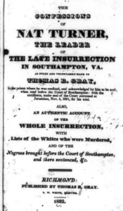 Title page, with no illus., in Nat Turner, The confessions, Richmond, Thomas R. Gray, 1832 LCCN2005692027