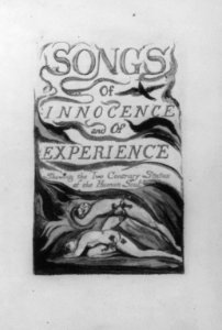 Title page; Songs of Innocence and of Experiences; showing the two contrary states of the human soul; showing Adam & Eve LCCN2004668462