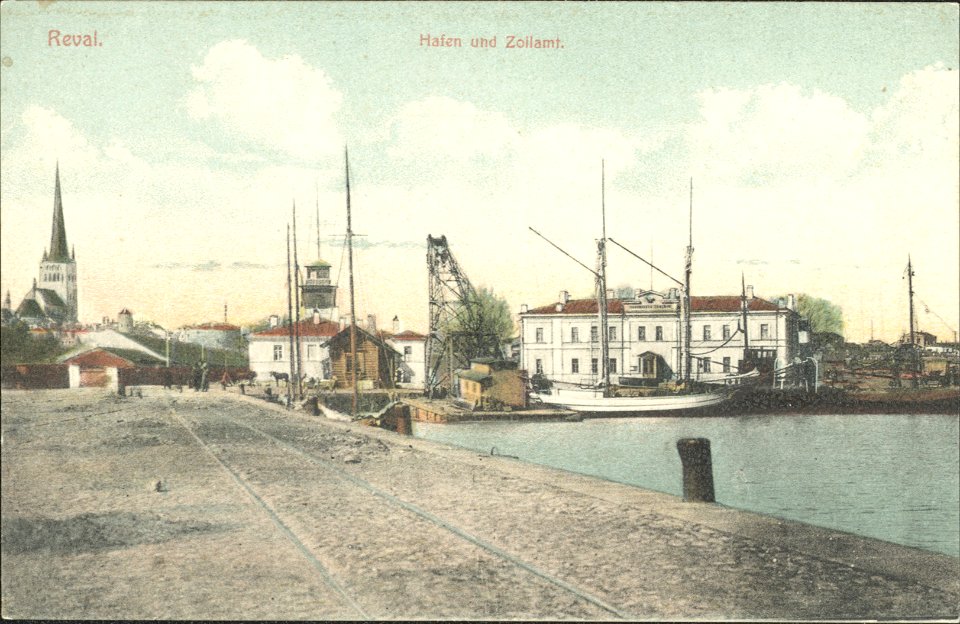 TLA 1465 1 1954 Reval. Hafen und Zollamt M. Lewinthal postkaart
