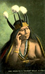 Tlingit woman called Mrs Stene-Tu, Alaska, between 1900 and 1909 (AL+CA 6701)