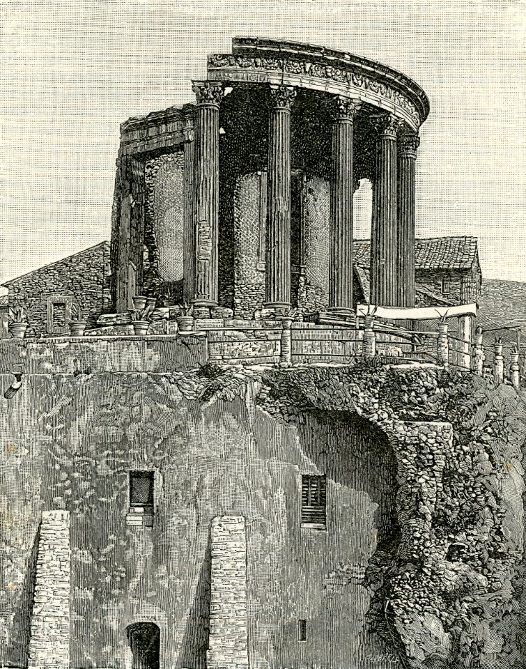 Tivoli Tempio di Vesta xilografia