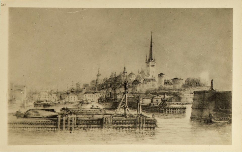 TLA 1465 1 3810 repro joonistusest Vaade Tallinna sadamast fotogr N Nylander