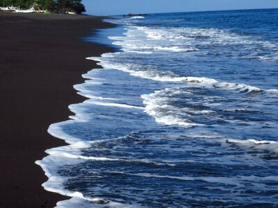 Water beach black sand