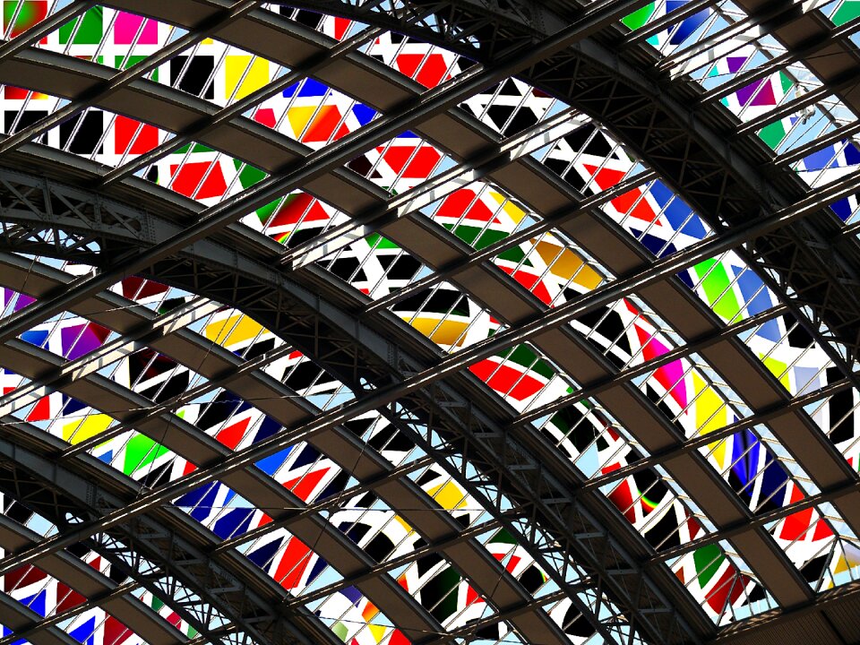 Pattern color railway station