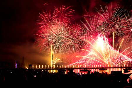 Night smoke fireworks photo