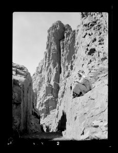 To Sinai by car. Granite cliffs of Sinai. Suggestive of sky-scraper LOC matpc.15573