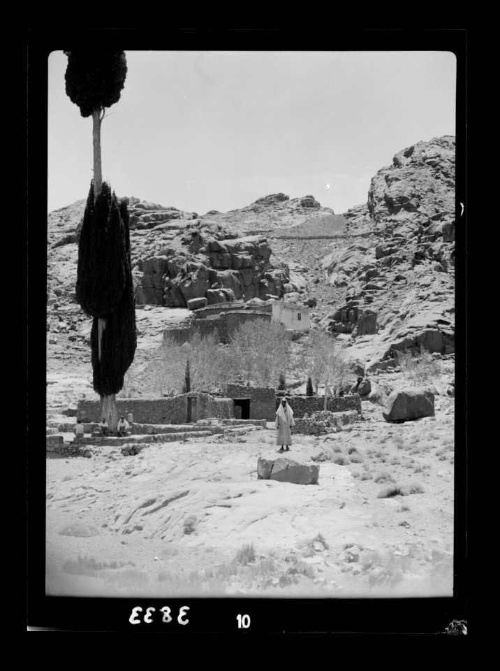 To Sinai by car. Gebel Mousa. Chapel of Elijah on slipe of Gebel Mousa LOC matpc.15578