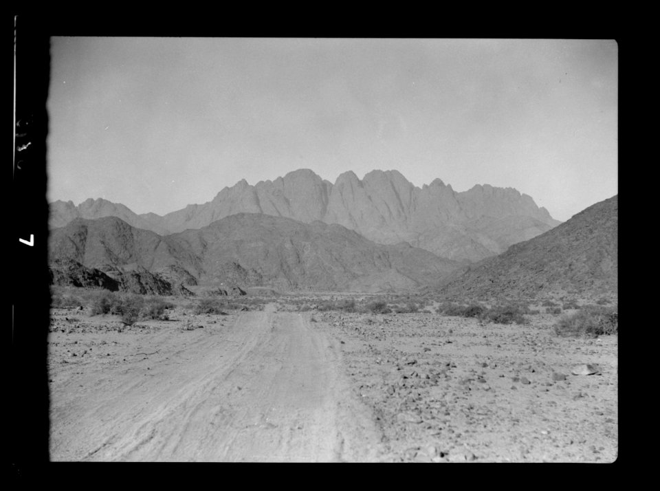 To Sinai by car. Wadi Feiran. Approaching Gebel Serbal LOC matpc.15560