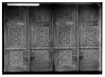 To Sinai via the Red Sea, Tor, and Wady Hebran. Antique door of the church (Monastery of St. Catherine). LOC matpc.02043