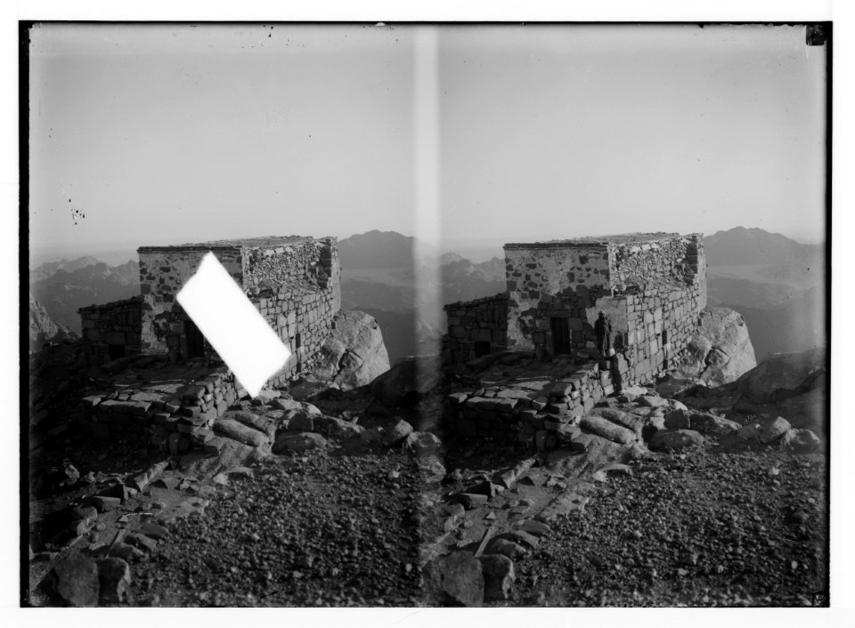 To Sinai via the Red Sea, Tor, and Wady Hebran. Chapel of Elijah on Jebel Mousa. LOC matpc.02081