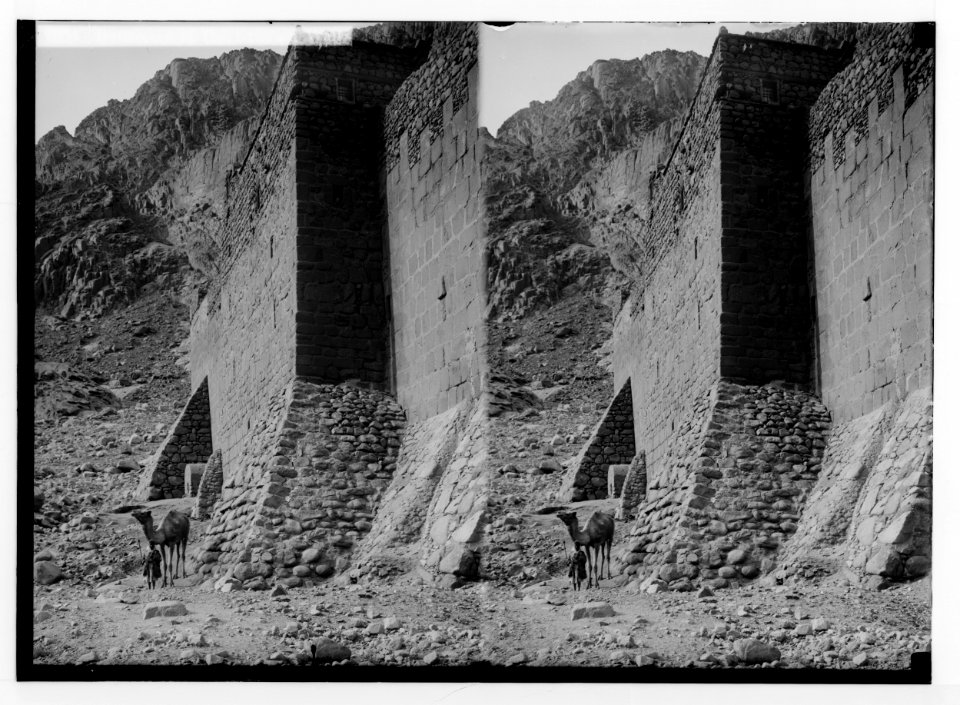 To Sinai via the Red Sea, Tor, and Wady Hebran. Buttresses of the exterior wall (Monastery of St. Catherine). LOC matpc.02057