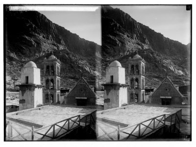 To Sinai via the Red Sea, Tor, and Wady Hebran. Church of the Transfiguration and the mosque (Monastery of St. Catherine). LOC matpc.02035