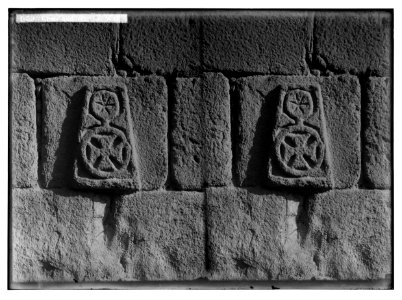 To Sinai via the Red Sea, Tor, and Wady Hebran. Cross and star on wall (Monastery of St. Catherine). LOC matpc.02062